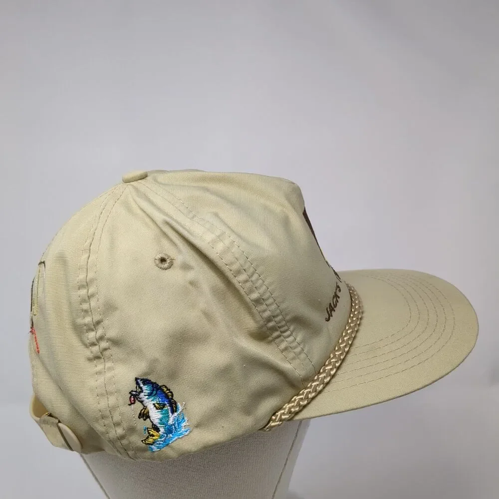 Jack's Tire & Oil Inc Slideback Hat Tan OS Adjustable Embroidered Rope Headtotoe